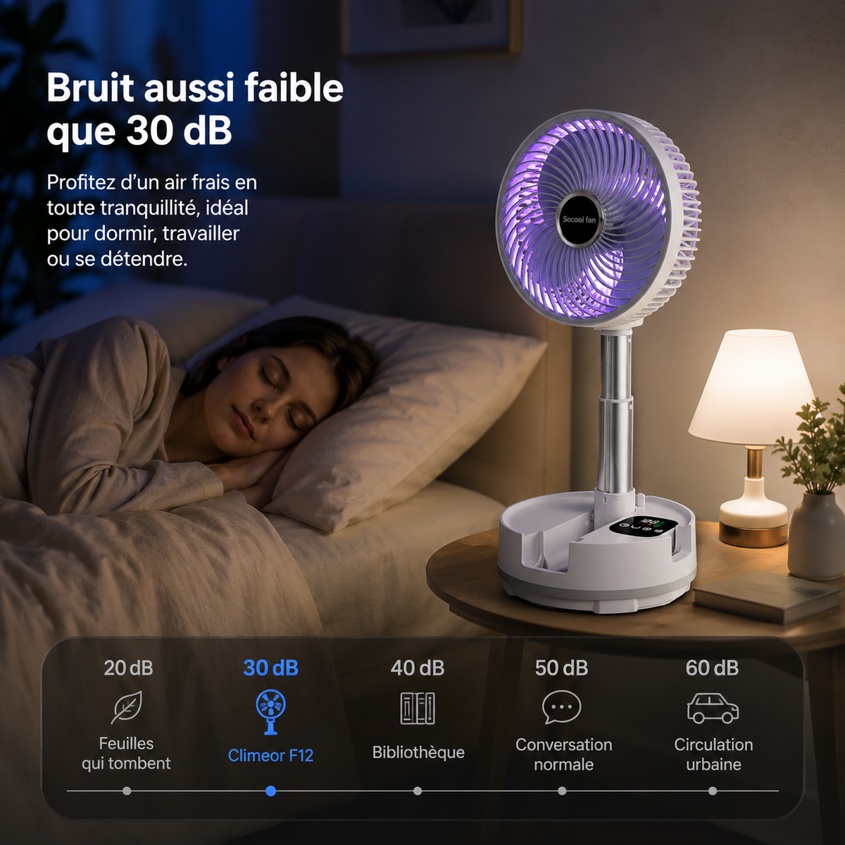 Ventilateur Portable Pliable F14