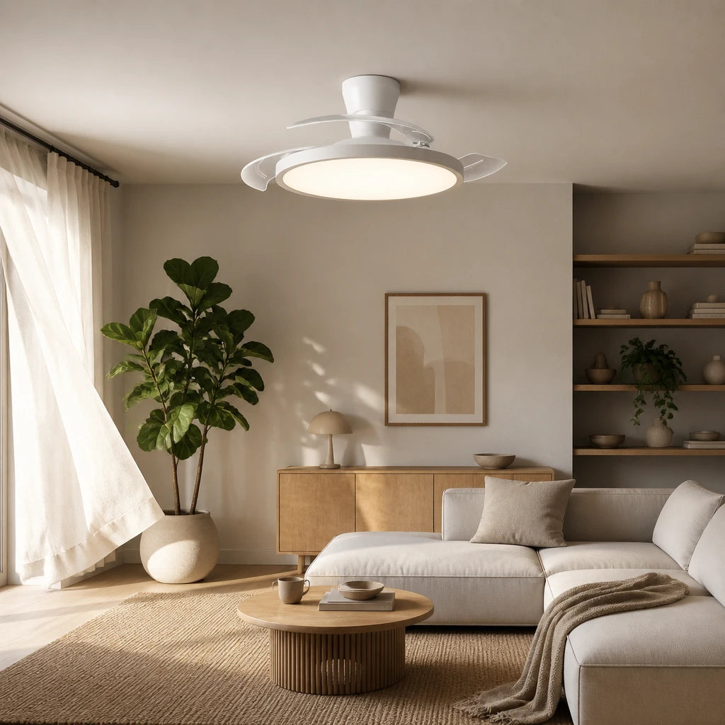 Ventilateur de plafond avec pales rétractables