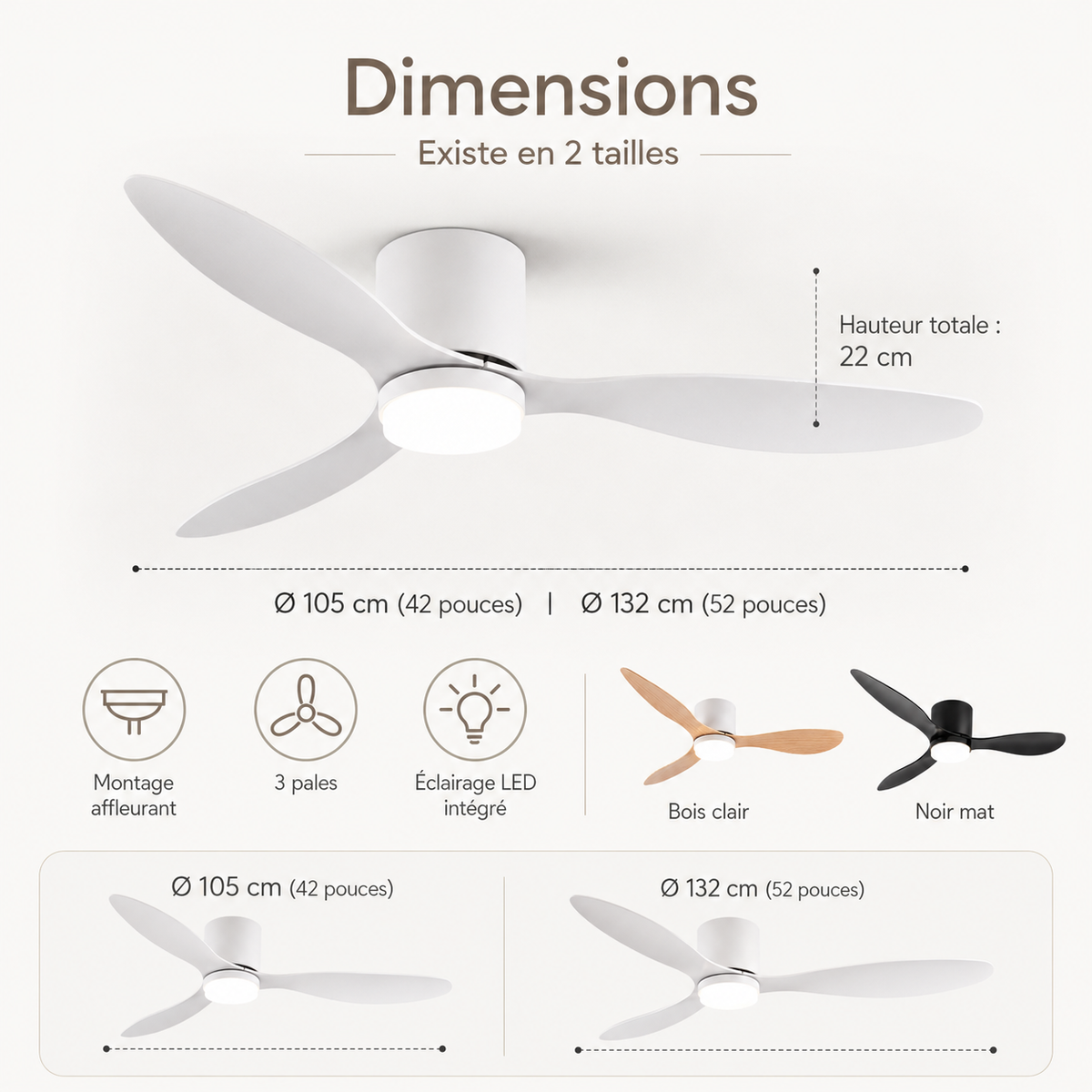 Ventilateur de plafond silencieux